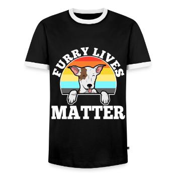 Furry lives matter - Männer Kontrast-T-Shirt - Schwarz/Weiß - Vorne - AI Model Female 172 light (172cm) & AI Model Male 178 light (178cm)