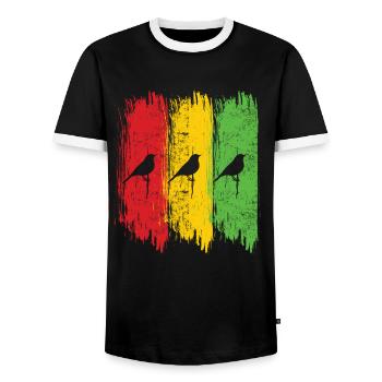 Good Vibes Only Rastafari Rasta Jamaica Reggae - T-shirt contrasté Homme - noir/blanc - Devant - AI Model Female 172 light (172cm) & AI Model Male 178 light (178cm)