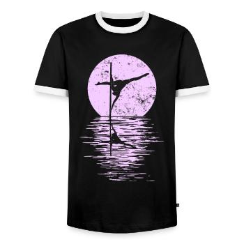 Pole Dance Dancer, Pole Dance, Pole Dancing - Men's Ringer Shirt - black/white - Front - AI Model Female 172 light (172cm) & AI Model Male 178 light (178cm)