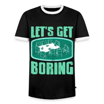 Office - Soyons ennuyeux - T-shirt contrasté Homme - noir/blanc - Devant - AI Model Female 172 light (172cm) & AI Model Male 178 light (178cm)