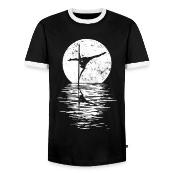 Pole Dance Dancer, Pole Dance, Pole Dancing - Men's Ringer Shirt - black/white - Front - AI Model Female 172 light (172cm) & AI Model Male 178 light (178cm)