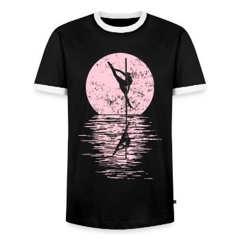 Pole Dance Dancer, Pole Dance, Pole Dancing - Men's Ringer Shirt - black/white - Front - AI Model Female 172 light (172cm) & AI Model Male 178 light (178cm)