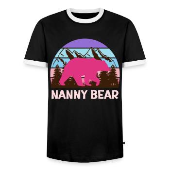 Mama bear Nanny bear Tagesmutter - Männer Kontrast-T-Shirt - Schwarz/Weiß - Vorne - AI Model Female 172 light (172cm) & AI Model Male 178 light (178cm)
