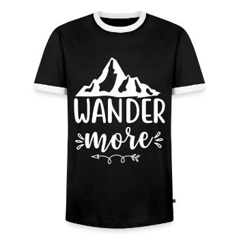 Vacances amoureux de la nature camping drôle de dicton - T-shirt contrasté Homme - noir/blanc - Devant - AI Model Female 172 light (172cm) & AI Model Male 178 light (178cm)