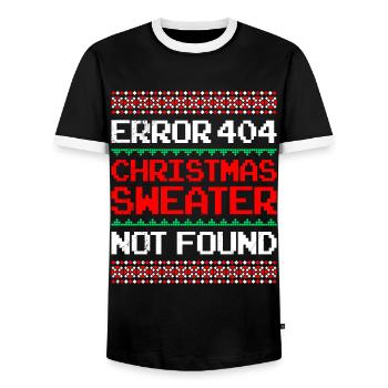 Erreur de chemise de Noël laide - T-shirt contrasté Homme - noir/blanc - Devant - AI Model Female 172 light (172cm) & AI Model Male 178 light (178cm)
