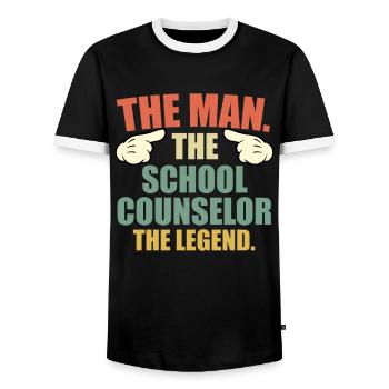 Ein Mann Eine Legende Ein Schulbegleiter - Männer Kontrast-T-Shirt - Schwarz/Weiß - Vorne - AI Model Female 172 light (172cm) & AI Model Male 178 light (178cm)