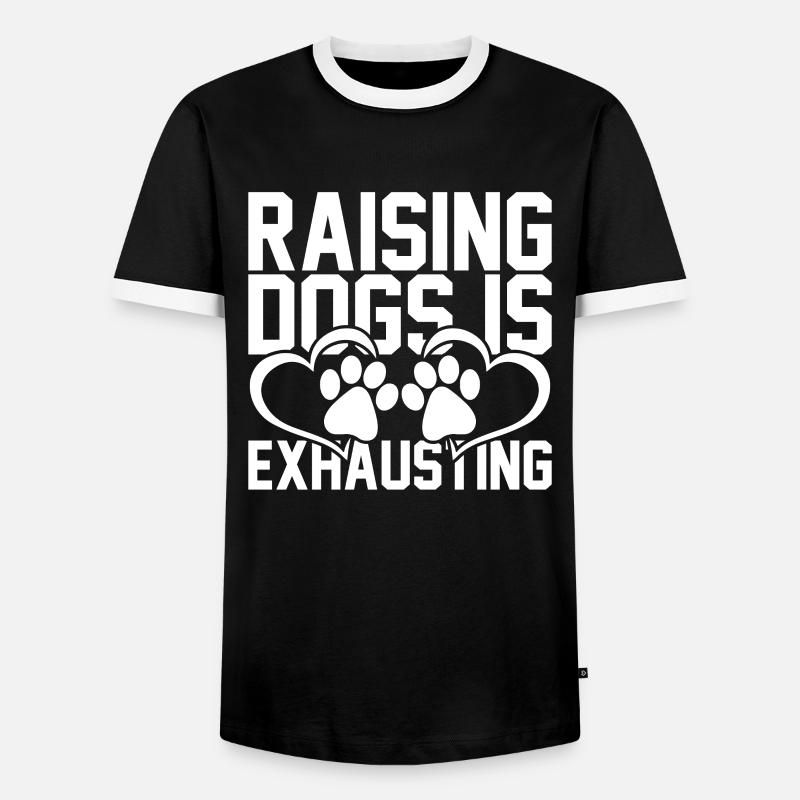 Dog training is exhausting - Men's Ringer Shirt - black/white