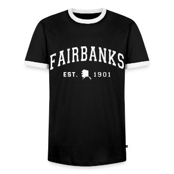 Alaska Gift USA Nature Bear Denali Grizzly Forest - T-shirt contrasté Homme - noir/blanc - Devant - AI Model Female 172 light (172cm) & AI Model Male 178 light (178cm)