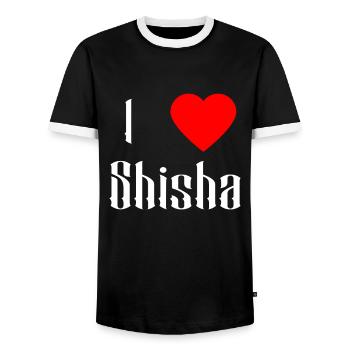 Shisha Gift for Water Pipe Shishabar Pipe - Men's Ringer Shirt - black/white - Front - AI Model Female 172 light (172cm) & AI Model Male 178 light (178cm)