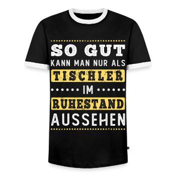 Rente Rentner Ruhestand Geschenk Tischler Spruch - Männer Kontrast-T-Shirt - Schwarz/Weiß - Vorne - AI Model Female 172 light (172cm) & AI Model Male 178 light (178cm)