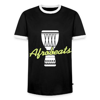 Afrobeat trommel soul genre - Männer Kontrast-T-Shirt - Schwarz/Weiß - Vorne - AI Model Female 172 light (172cm) & AI Model Male 178 light (178cm)