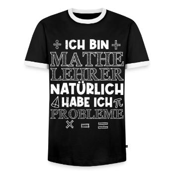 Natürlich habe ich Probleme Mathe Lehrer - Männer Kontrast-T-Shirt - Schwarz/Weiß - Vorne - AI Model Female 172 light (172cm) & AI Model Male 178 light (178cm)