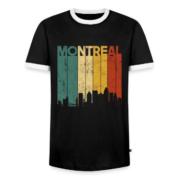 Montreal Quebec Canada montreal - Männer Kontrast-T-Shirt - Schwarz/Weiß - Vorne - AI Model Female 172 light (172cm) & AI Model Male 178 light (178cm)