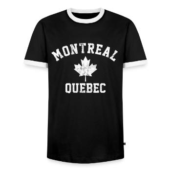 Montreal Quebec Canada montreal - Männer Kontrast-T-Shirt - Schwarz/Weiß - Vorne - AI Model Female 172 light (172cm) & AI Model Male 178 light (178cm)