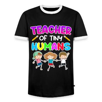 My profession is kindergarten teacher kindergarten - Men's Ringer Shirt - black/white - Front - AI Model Female 172 light (172cm) & AI Model Male 178 light (178cm)