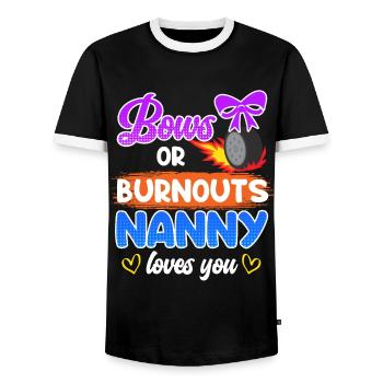 Loop or burnout love you childminder - Men's Ringer Shirt - black/white - Front - AI Model Female 172 light (172cm) & AI Model Male 178 light (178cm)