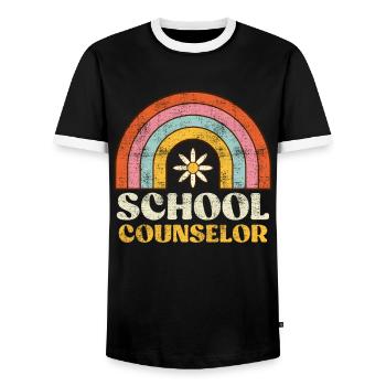 School support Inclusion I am a school companion - Men's Ringer Shirt - black/white - Front - AI Model Female 172 light (172cm) & AI Model Male 178 light (178cm)