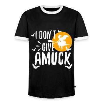 I Don't Give A amuck - Männer Kontrast-T-Shirt - Schwarz/Weiß - Vorne - AI Model Female 172 light (172cm) & AI Model Male 178 light (178cm)