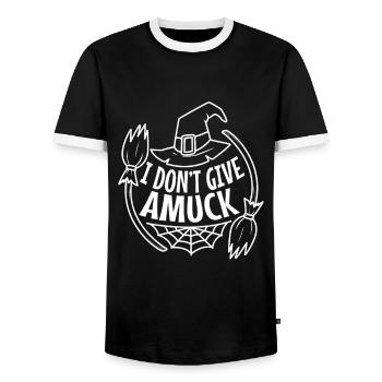 I Don't Give A amuck - Männer Kontrast-T-Shirt - Schwarz/Weiß - Vorne - AI Model Female 172 light (172cm) & AI Model Male 178 light (178cm)