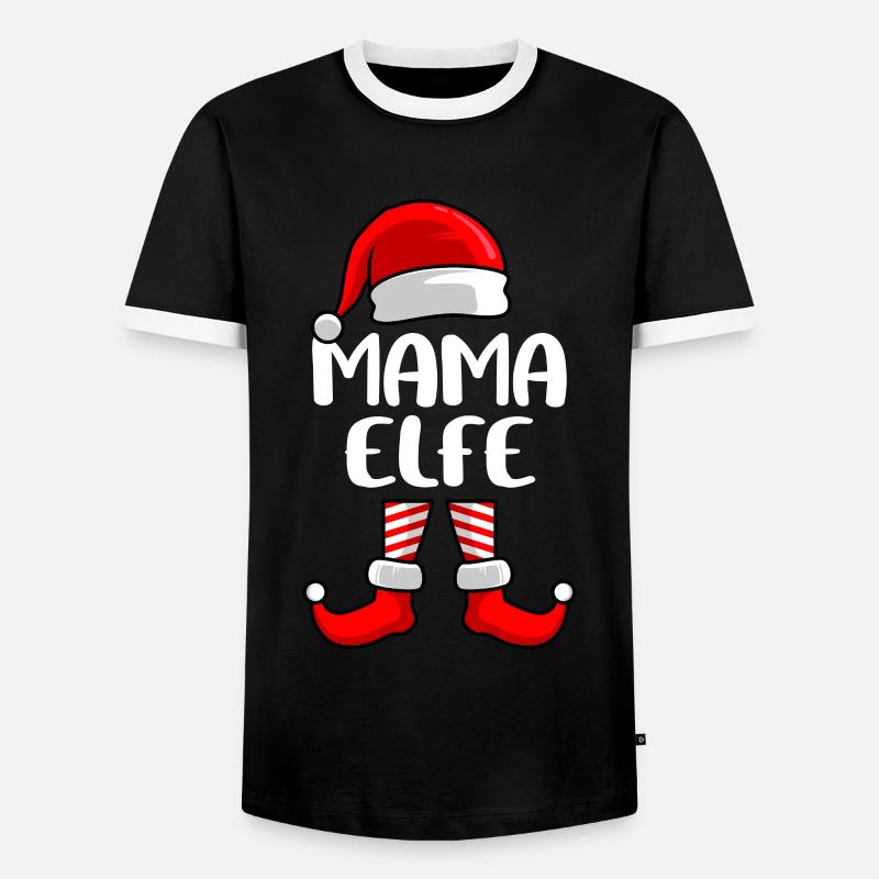 Mama Elfe Mutter Weihnachten Elf - Männer Kontrast-T-Shirt - Schwarz/Weiß