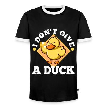 I Don't Give A Duck - Men's Ringer Shirt - black/white - Front - AI Model Female 172 light (172cm) & AI Model Male 178 light (178cm)
