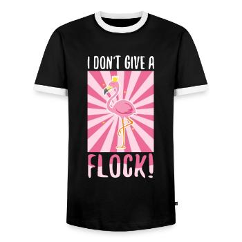 I don't give a flock - Men's Ringer Shirt - black/white - Front - AI Model Female 172 light (172cm) & AI Model Male 178 light (178cm)
