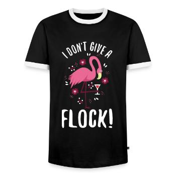 I don't give a flock - Männer Kontrast-T-Shirt - Schwarz/Weiß - Vorne - AI Model Female 172 light (172cm) & AI Model Male 178 light (178cm)