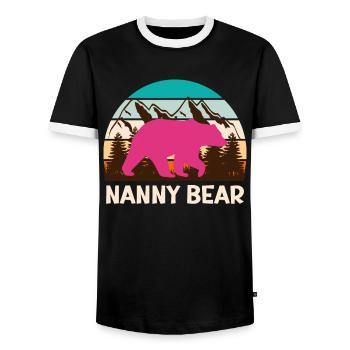 Mama bear Nanny bear Tagesmutter - Männer Kontrast-T-Shirt - Schwarz/Weiß - Vorne - AI Model Female 172 light (172cm) & AI Model Male 178 light (178cm)