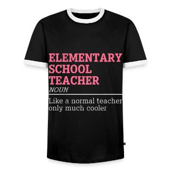 professeur d’école primaire cool professeur cool enseignant cool - T-shirt contrasté Homme - noir/blanc - Devant - AI Model Female 172 light (172cm) & AI Model Male 178 light (178cm)