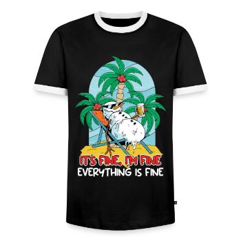 Tout va bien Schneemann chaise longue - T-shirt contrasté Homme - noir/blanc - Devant - AI Model Female 172 light (172cm) & AI Model Male 178 light (178cm)