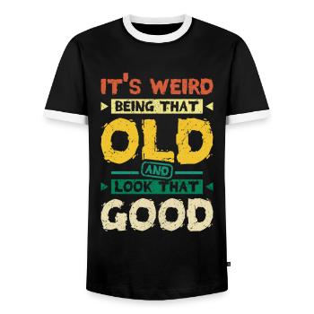 I'm that grumpy old man - Männer Kontrast-T-Shirt - Schwarz/Weiß - Vorne - AI Model Female 172 light (172cm) & AI Model Male 178 light (178cm)