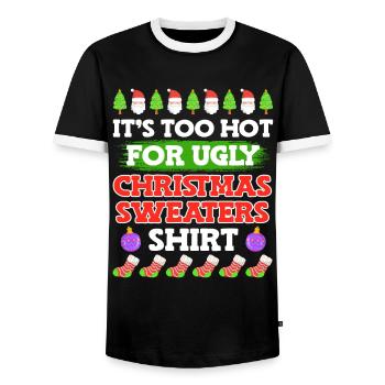 Noël moche - T-shirt contrasté Homme - noir/blanc - Devant - AI Model Female 172 light (172cm) & AI Model Male 178 light (178cm)