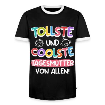 Du bist die tollste und coolste Tagesmutter - Männer Kontrast-T-Shirt - Schwarz/Weiß - Vorne - AI Model Female 172 light (172cm) & AI Model Male 178 light (178cm)