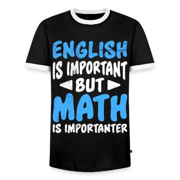 Englisch ist wichtig Mathe Lehrer - Männer Kontrast-T-Shirt - Schwarz/Weiß - Vorne - AI Model Female 172 light (172cm) & AI Model Male 178 light (178cm)