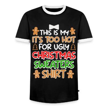 Lustiger Weihnacht Spruch - Männer Kontrast-T-Shirt - Schwarz/Weiß - Vorne - AI Model Female 172 light (172cm) & AI Model Male 178 light (178cm)