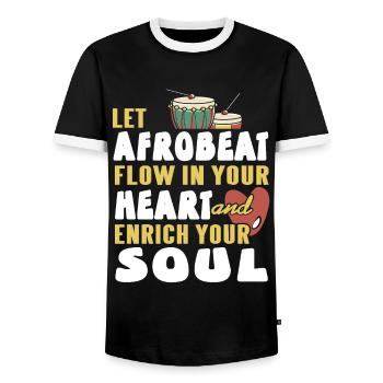 Let Afrobeat flow in your heart ans enrich your - Men's Ringer Shirt - black/white - Front - AI Model Female 172 light (172cm) & AI Model Male 178 light (178cm)