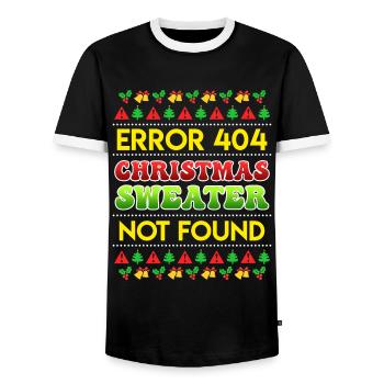 Error Christmas Sweater not found Ugly Christmas - Männer Kontrast-T-Shirt - Schwarz/Weiß - Vorne - AI Model Female 172 light (172cm) & AI Model Male 178 light (178cm)