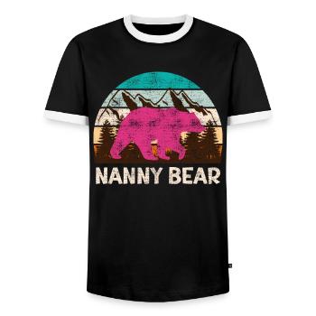 Mama bear Nanny bear Tagesmutter - Männer Kontrast-T-Shirt - Schwarz/Weiß - Vorne - AI Model Female 172 light (172cm) & AI Model Male 178 light (178cm)