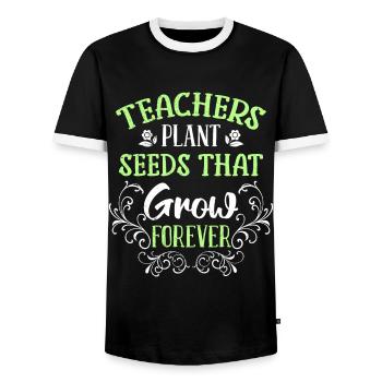 Lehrer pflanzen Samen die wachsen Lehrer - Männer Kontrast-T-Shirt - Schwarz/Weiß - Vorne - AI Model Female 172 light (172cm) & AI Model Male 178 light (178cm)