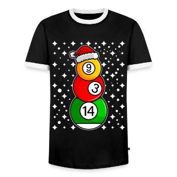 Billardkugeln Billard Spieler Snooker Billard - Männer Kontrast-T-Shirt - Schwarz/Weiß - Vorne - AI Model Female 172 light (172cm) & AI Model Male 178 light (178cm)