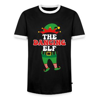 Danse Elfe Danseuse Couple Danse Fille - T-shirt contrasté Homme - noir/blanc - Devant - AI Model Female 172 light (172cm) & AI Model Male 178 light (178cm)