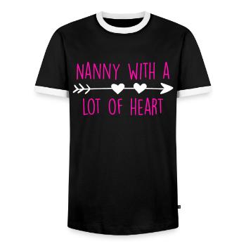 Nounou avec beaucoup de cœur meilleure assistante maternelle - T-shirt contrasté Homme - noir/blanc - Devant - AI Model Female 172 light (172cm) & AI Model Male 178 light (178cm)