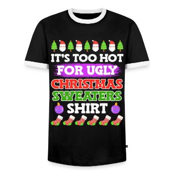 Ugly Christmas - Männer Kontrast-T-Shirt - Schwarz/Weiß - Vorne - AI Model Female 172 light (172cm) & AI Model Male 178 light (178cm)