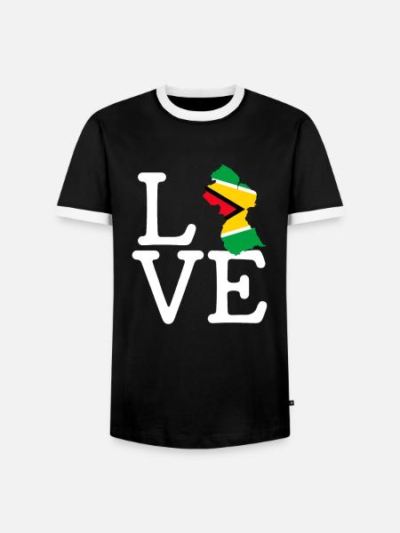 guyana love, guyana - Männer Kontrast-T-Shirt - Schwarz/Weiß