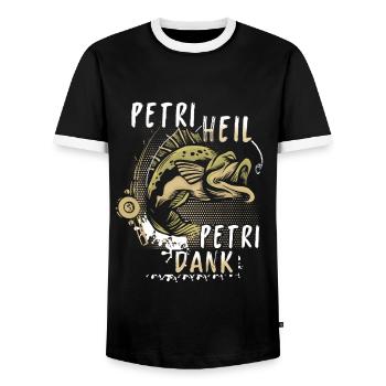 Angeln Fishing Fisher Angelrute Karpfen Rute Fisch - Männer Kontrast-T-Shirt - Schwarz/Weiß - Vorne - AI Model Female 172 light (172cm) & AI Model Male 178 light (178cm)