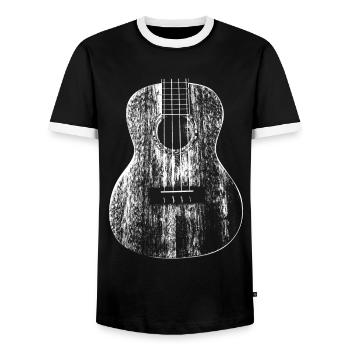 Music teacher Musician I am guitarist guitar - Men's Ringer Shirt - black/white - Front - AI Model Female 172 light (172cm) & AI Model Male 178 light (178cm)