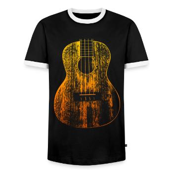 Music teacher Musician I am guitarist guitar - Men's Ringer Shirt - black/white - Front - AI Model Female 172 light (172cm) & AI Model Male 178 light (178cm)