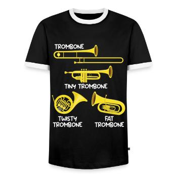 Petit Trombone Curvy Trombone Trombone Épais - T-shirt contrasté Homme - noir/blanc - Devant - AI Model Female 172 light (172cm) & AI Model Male 178 light (178cm)