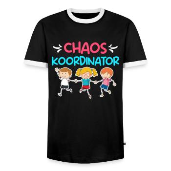 Kinder Chaos Koordinator im Kindergarten - Männer Kontrast-T-Shirt - Schwarz/Weiß - Vorne - AI Model Female 172 light (172cm) & AI Model Male 178 light (178cm)