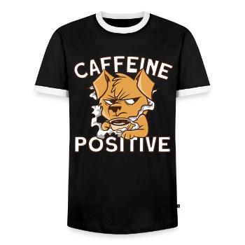 Ich Mag Morgenmenschen Keinen Koffeinpositiven - Männer Kontrast-T-Shirt - Schwarz/Weiß - Vorne - AI Model Female 172 light (172cm) & AI Model Male 178 light (178cm)